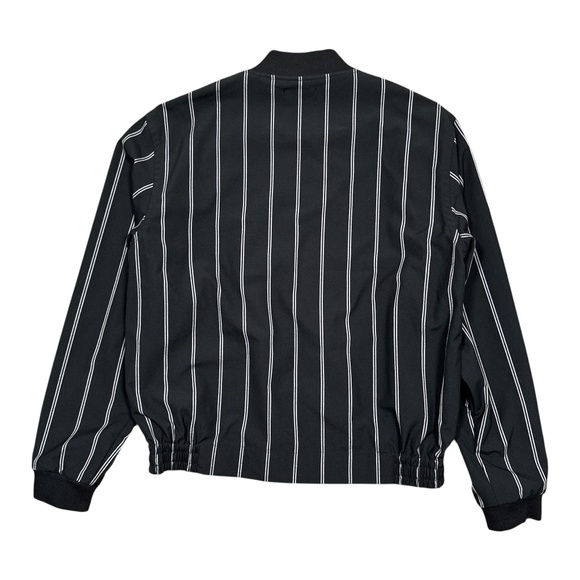 Vintage Y2K Fred Perry Striped Black White Viscose Blend Bomber Jacket Mens 42 - Picture 2 of 12
